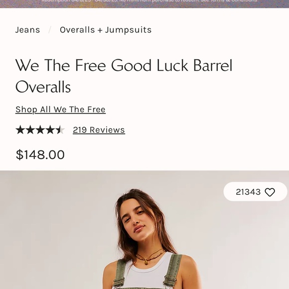Free People -We The Free Good Luck Overalls - Barrel leg - Picture 3 of 3